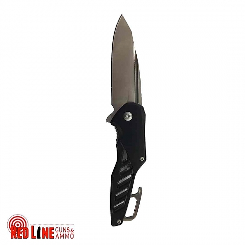 4.5" Black/Silver Bottle Opener Pocket Knife